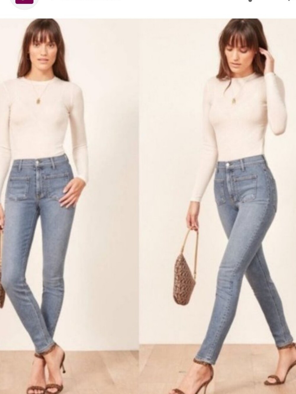Reformation High Skinny Crop Patch Pockets in Catalina Size 24